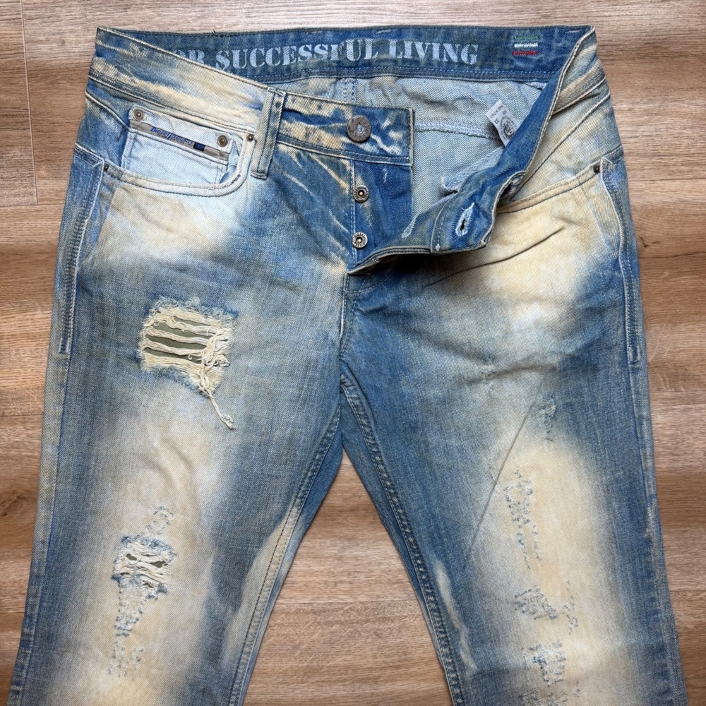 Diesel Light Blue Distressed Bootcut Jeans - Picture 2 of 16